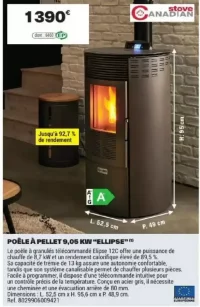 POÊLE À PELLET 9,05 KW "ELLIPSE"