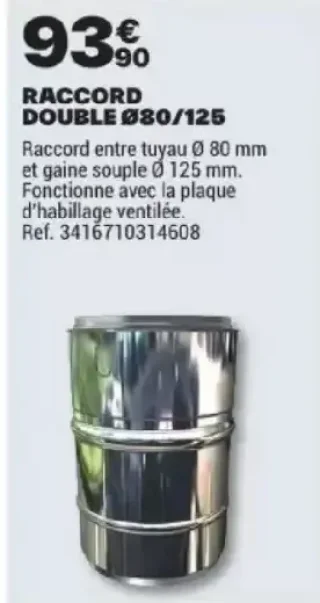 Raccord double Ø80/125