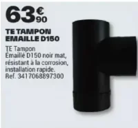 Té tampon émaillé D150