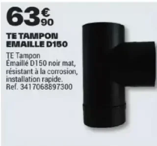 Té tampon émaillé D150