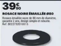 Rosace noire émaillée Ø80