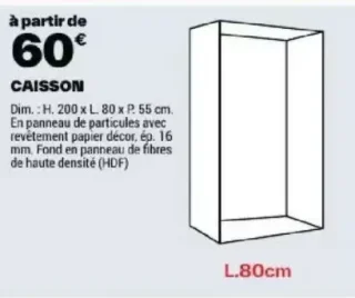 Caisson de dressing Cicero COOKE & LEWIS - L.80cm