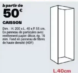 Caisson de dressing Cicero COOKE & LEWIS - L.40cm