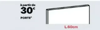 Porte pour dressing Cicero COOKE & LEWIS - L.60cm