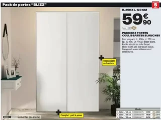 Pack de 2 portes coulissantes blanches Cooke & Lewis "BLIZZ"