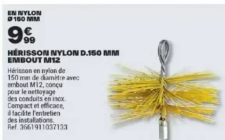 Hérisson nylon D.150 mm embout M12