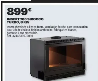 Insert 700 Sirocco Turbo, 8 kW Invicta