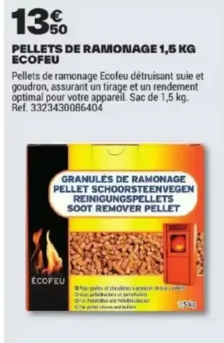 Pellets de ramonage 1,5 kg Ecofeu