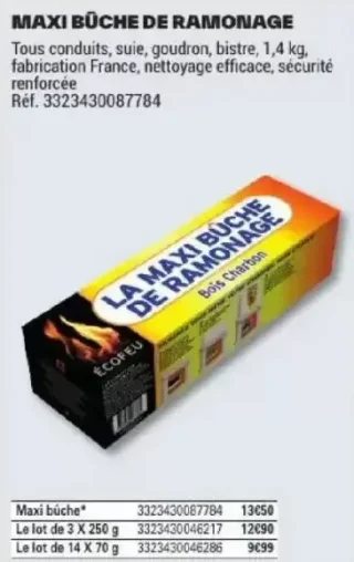 Maxi bûche de ramonage Ecofeu 1,4 kg