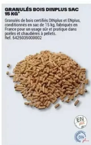 Granulés bois DINplus sac 15 kg