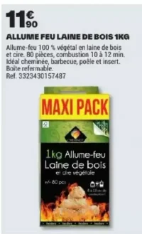 Allume feu laine de bois Cheminett 1kg