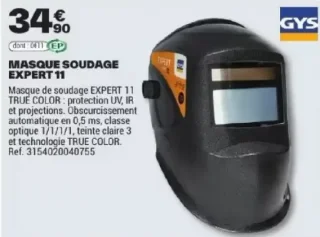 MASQUE SOUDAGE EXPERT 11