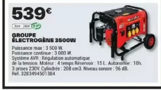 GROUPE ÉLECTROGÈNE 3500W Mecafer