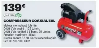 COMPRESSEUR COAXIAL 50L Quartz