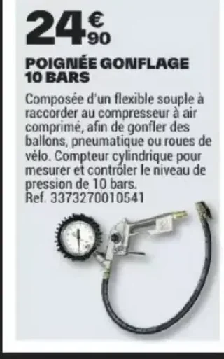 POIGNÉE GONFLAGE 10 BARS Redif