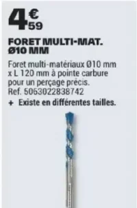 FORET MULTI-MAT. Ø10 MM