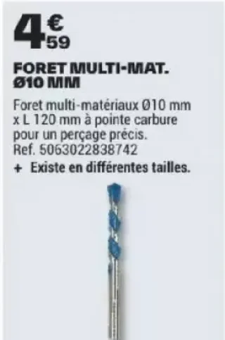 FORET MULTI-MAT. Ø10 MM