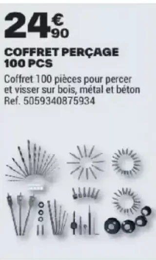COFFRET PERÇAGE 100 PCS