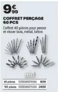 COFFRET PERÇAGE 40 PCS