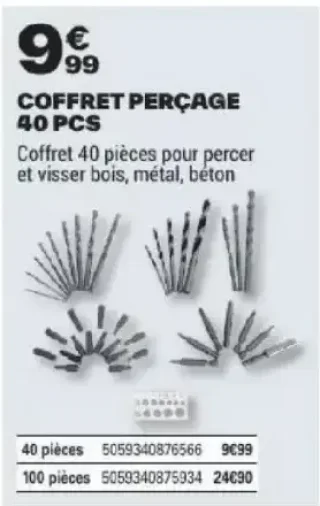 COFFRET PERÇAGE 40 PCS
