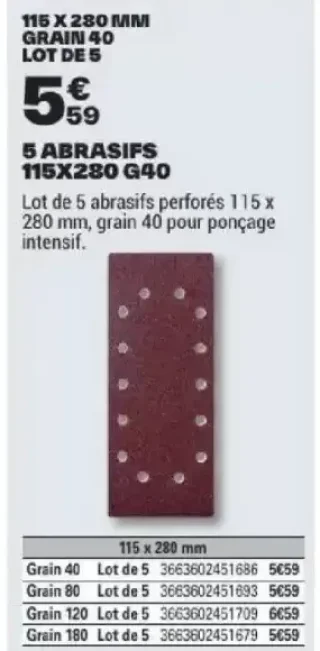 5 Abrasifs 115x280 G40