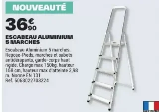ESCABEAU ALUMINIUM 5 MARCHES