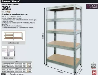Étagère bois métal "Hecta"