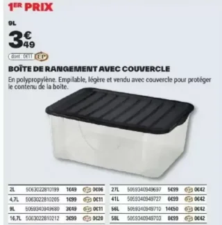BOÎTE DE RANGEMENT AVEC COUVERCLE