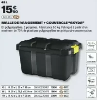 MALLE DE RANGEMENT + COUVERCLE "SKYDA"