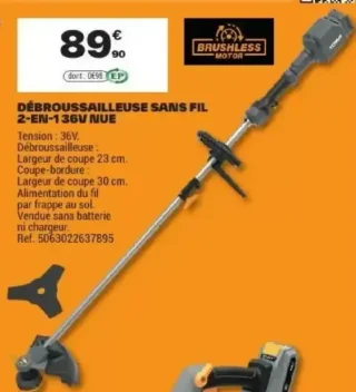 Débroussailleuse sans fil 2-en-1 36V nue Titan
