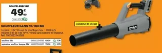 Souffleur sans fil 18V nu Titan