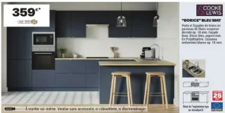 Cuisine complète COOKE & LEWIS "DORICE" BLEU MAT