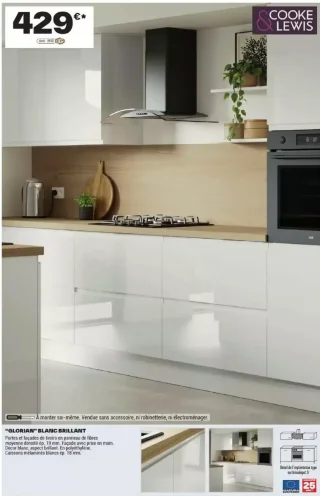 Cuisine "GLORIAN" BLANC BRILLANT Cooke & Lewis