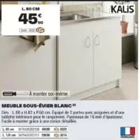Meuble sous-évier blanc Kalis