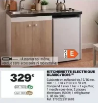 Kitchenette électrique blanc/bois
