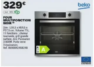 FOUR MULTIFONCTION NOIR beko