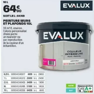 EVALUX Peinture murs et plafonds 10L