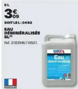 Eau déminéralisée Onyx 5L