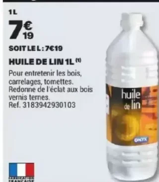 Huile de lin Onyx 1L
