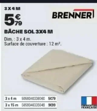 Bâche sol Brenner 3x4 M