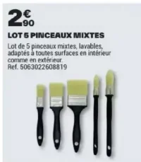 Lot 5 pinceaux mixtes