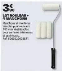 Lot rouleau + 4 manchons