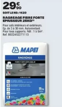 MAPEI Ragréage Fibré Forte Épaisseur 25 kg