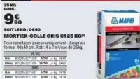 Mortier-colle Gris C1 Mapei 25 kg