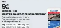 Mortier colle C2F prise rapide Mapei 5kg