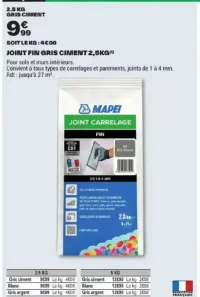 MAPEI Joint Fin Gris Ciment 2,5kg