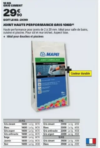 MAPEI Joint Haute Performance Gris 10kg