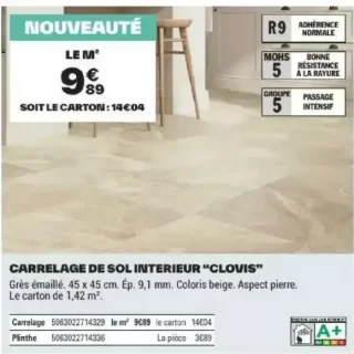 Carrelage de sol intérieur "CLOVIS"