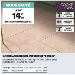 Carrelage de sol intérieur "EMILIE"