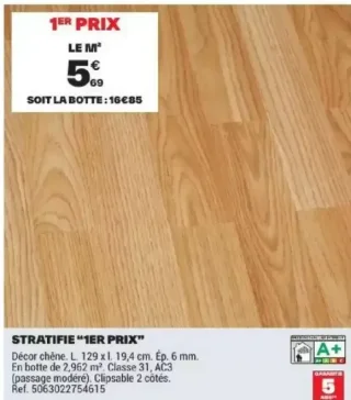 Stratifié "1er Prix" Décor chêne
